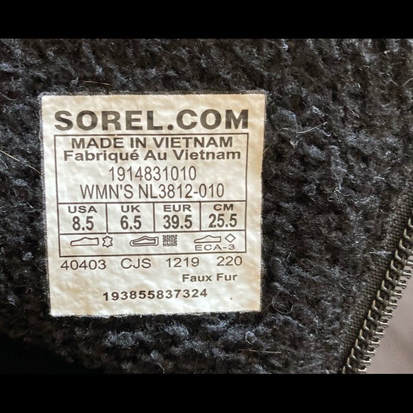 SOREL Explorer Black Suede Zip Ankle Sneaker Boot Women’s Size 8.5 - Picture 11 of 11